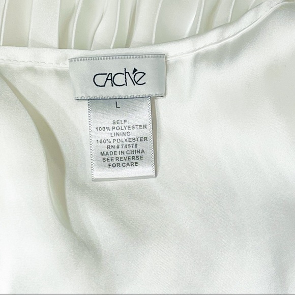 Never worn Cache tiered pleated hi-low midi dress size L - Picture 7 of 7